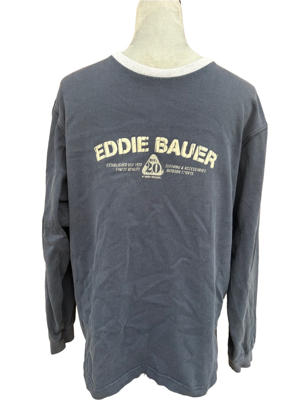 Vtg 90s Eddie Bauer Sport Graphic Sweatshirt Crewneck Gray M Academia Fall